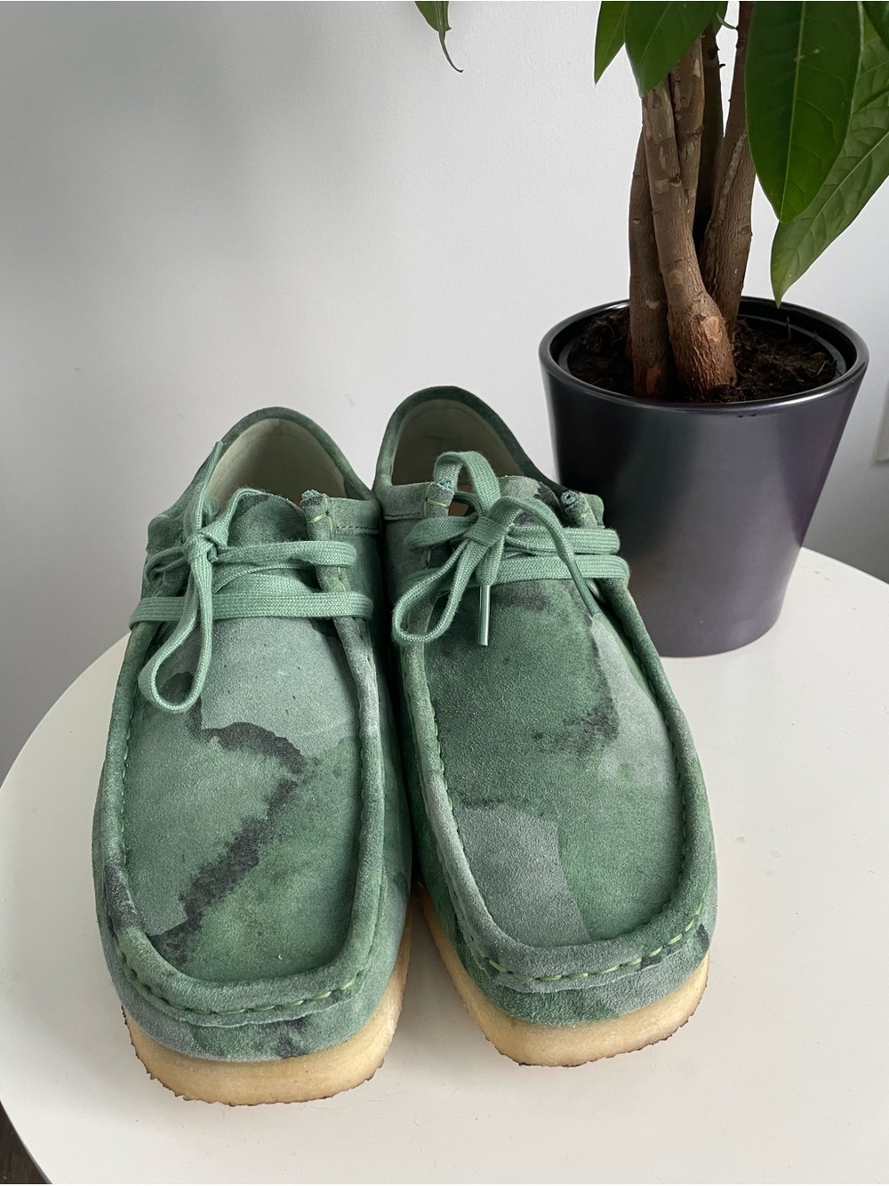 Men Size 10 Clarks Originals Wallabee
Green Camo Shoes